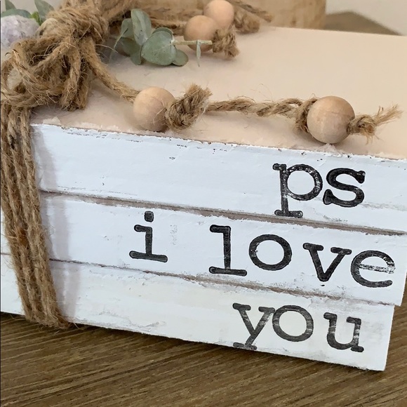 Hand Stamped Decorative Book Stack - Picture 3 of 4